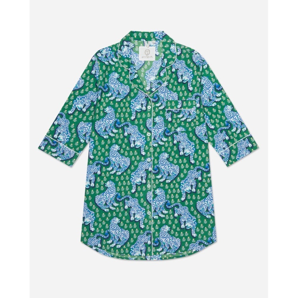 Printfresh Tiger Queen Jade Organic Cotton Sleep Shirt Medium - Picture 3 of 10
